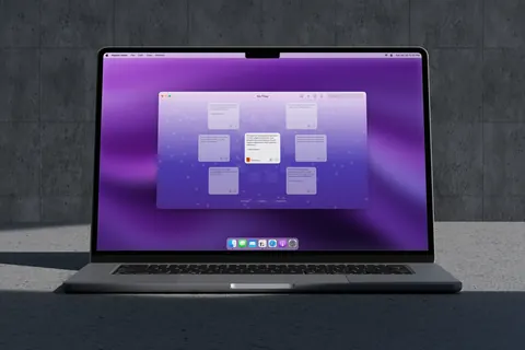 A M4 MacBook Pro displaying the Napkin app "My Flow" screen with a collection of related notes on screen.